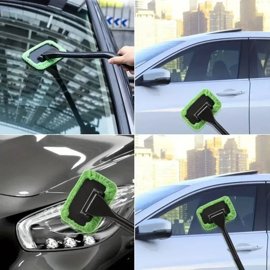 Car Windshield Cleaning Brush – Defog & Wipe Tool