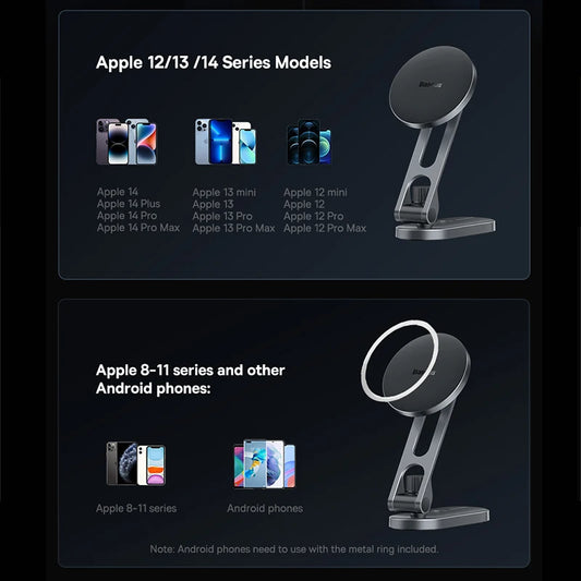 Baseus Magnetic Phone Mount for Tesla – 360° Rotating, Foldable, MagSafe Compatible