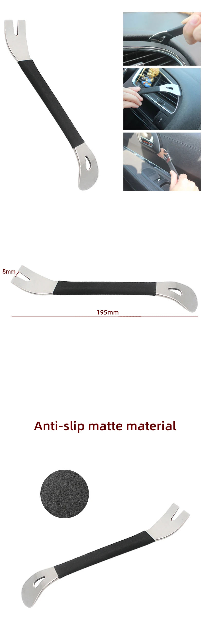 Car Trim Removal Pry Tool – Dual-End Stainless Steel Panel & Fastener Lever